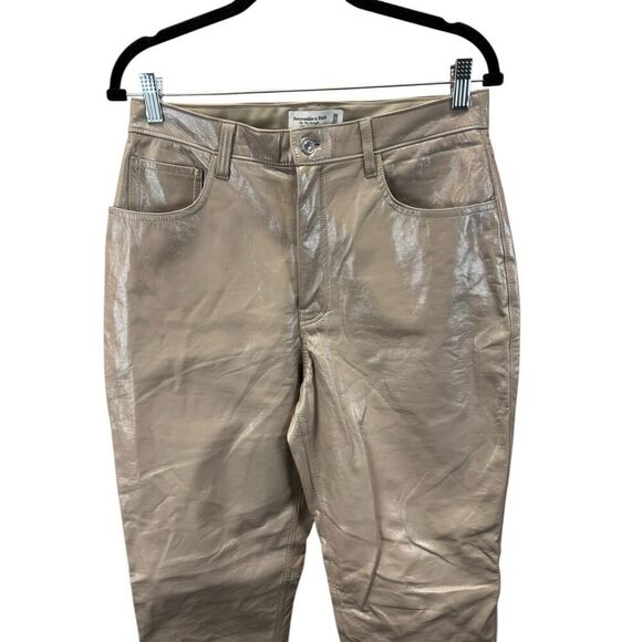 Abercrombie & Fitch 90s Straight Curve Love Patent Vegan Leather Pants 30/10 - Picture 5 of 14